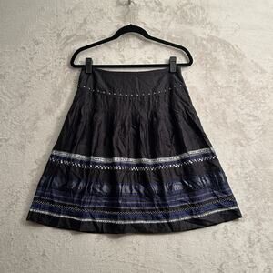 Alfani 4 Petite Beaded Sequin Black Silk and Cotton Sequin and Beaded Skirt